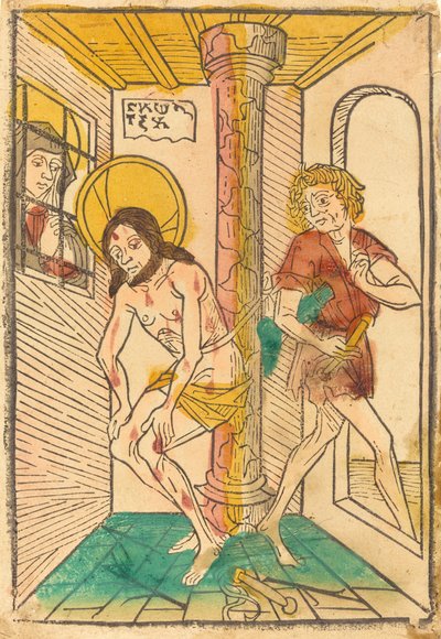 De geseling in aanwezigheid van Maria, 1465-1475 door Unbekannt