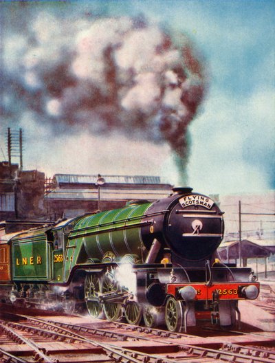 The Flying Scotsman vertrekt van Kings Cross Station, getrokken door No. 2563, 1935-36 door Unbekannt