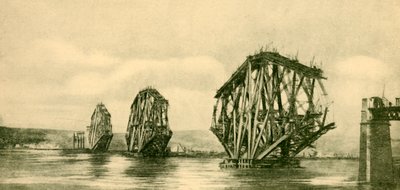 De Forth Bridge in aanbouw door Unbekannt