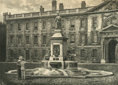De fontein, Kings College, Cambridge, eind 19e eeuw door Unbekannt