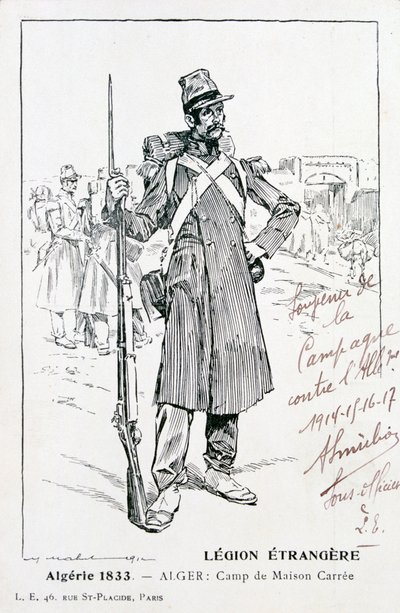 Het Franse Vreemdelingenlegioen, Maison Carrée, Algerije, 1833 door Unbekannt