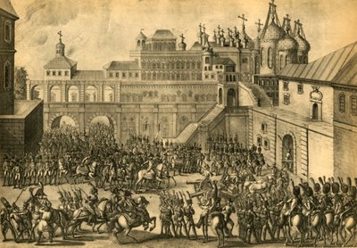 De Fransen betreden de stad Moskou, september 1812, 1921 door Unbekannt
