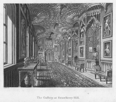 De Galerij in Strawberry Hill, ca. 1792 door Unbekannt