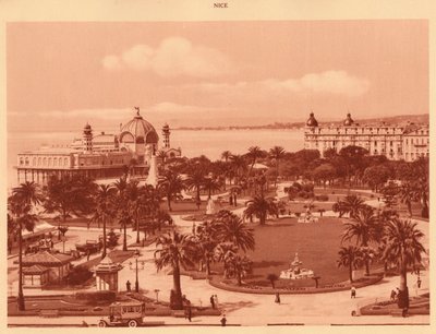 De tuinen gezien vanaf het casino, Nice, 1930 door Unbekannt