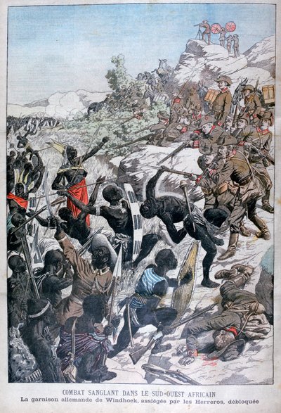 Het Duitse garnizoen van Windhoek, belegerd door de Herero, Zuidwest-Afrika door Unbekannt