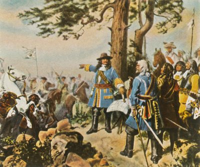 De commandanten van de Grote Keurvorst voor de Slag bij Fehrbellin, 28 juni 1675, 1936 door Unbekannt