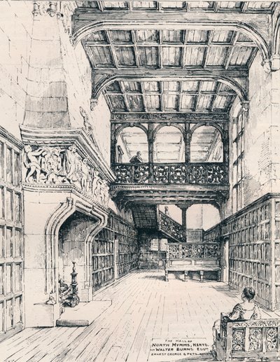De hal van North Mymms, Herts, 1898 door Unbekannt