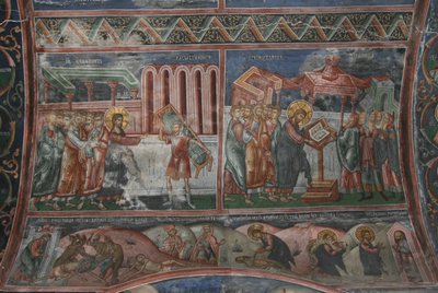 De genezing in Kafarnaüm en andere scènes uit het leven van Christus door Unbekannt