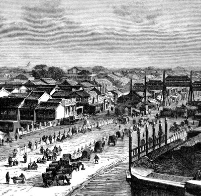 De Hoofdstraat, Peking, ca. 1890 door Unbekannt