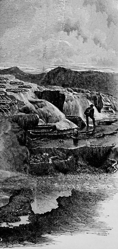De warmwaterbronnen bij Gardiners River, 1883 door Unbekannt
