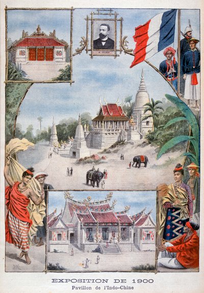 Het Indochina paviljoen op de Wereldtentoonstelling van 1900, Parijs, 1900 door Unbekannt