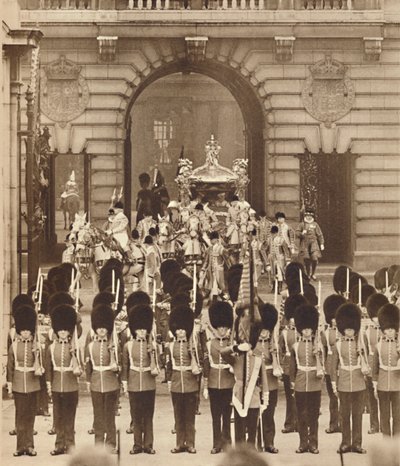 De Koning en Koningin verlaten het Paleis voor hun Kroning, 1937 door Unbekannt