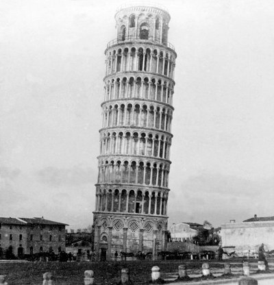 De scheve toren van Pisa, Italië, 1892 door Unbekannt