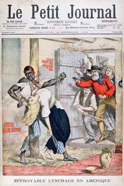 De lynchpartij in een gevangenis van een zwarte man en de moord op een witte vrouw die aan hem vastgebonden was, 1902 door Unbekannt