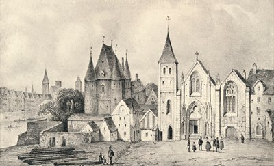 Het Huis van de Luitenant en de Kerk van St. Landry in 1540, 1915 door Unbekannt