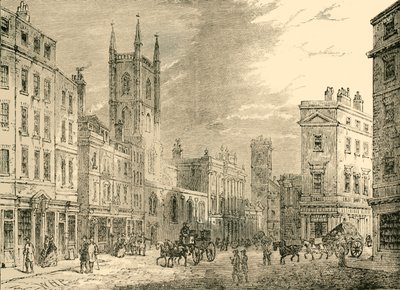 De oude Bank of England, gezien vanaf het Mansion House, 1890 door Unbekannt