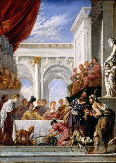 De gelijkenis van Lazarus en de rijke man, 1618-1628 door Unbekannt