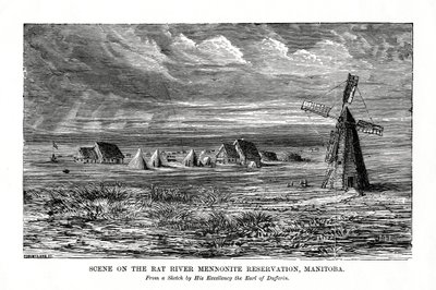De Rat River Mennonietenreservaat, Manitoba, Canada, eind 19e eeuw door Unbekannt