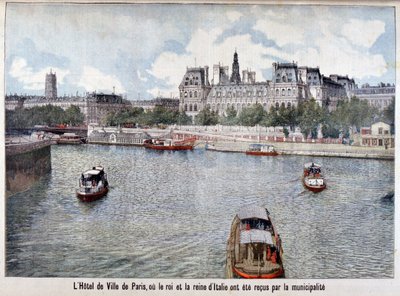 De rivier de Seine en het Hotel de Ville, Parijs, 1903 door Unbekannt