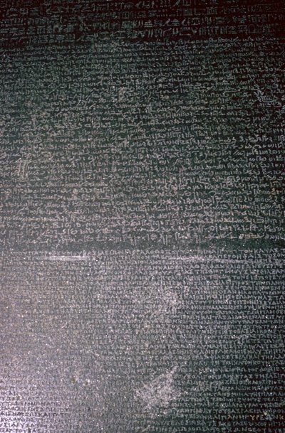 De Steen van Rosetta, Egyptisch, Ptolemaeïsche periode, 196 v.Chr. door Unbekannt