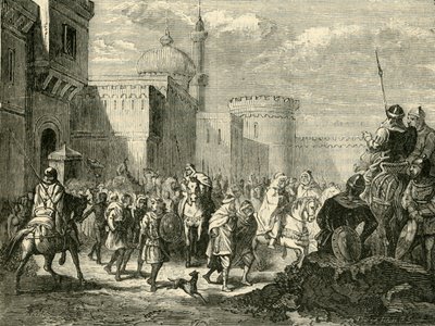 De Saracenen verlaten Narbonne, hersteld aan de Franken, 737AD, 1890 door Unbekannt
