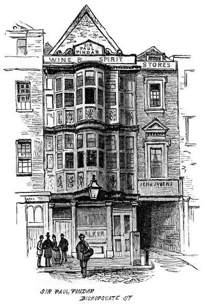 The Sir Paul Pindar pub, Bishopsgate Street, Londen, 1887 door Unbekannt
