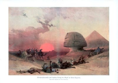 De Sfinx in Gizeh, Egypte, 1840s, 1900 door Unbekannt
