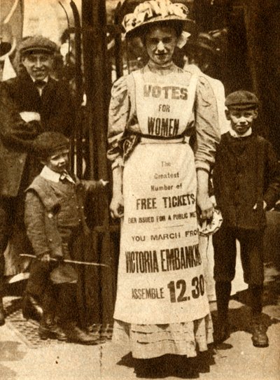 De Suffragette Huishoudster 1908, 1933 door Unbekannt