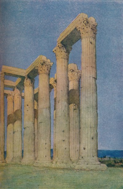 De Tempel van de Olympische Zeus in Athene, 1913 door Unbekannt