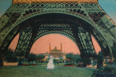 Het Trocadéro gezien onder de Eiffeltoren, Parijs, ca. 1920 door Unbekannt