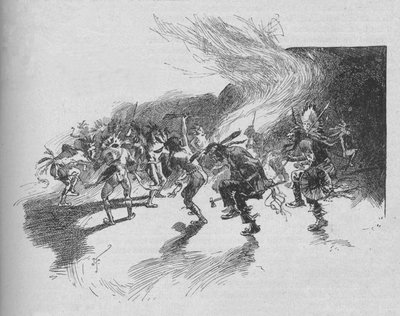 De krijgers dansten de oorlogsdans, 1902 door Unbekannt