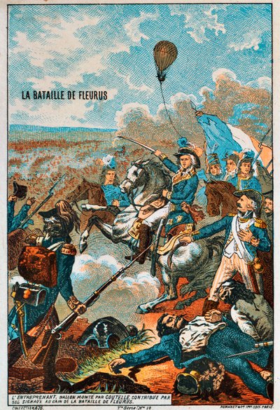 De ballon Entreprenant, gevlogen door Coutelle, bij de Slag van Fleurus, 1794 1890s door Unbekannt