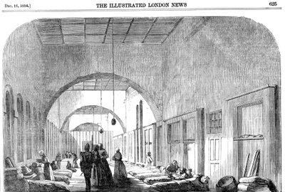 Het kazernehospitaal in Scutari tijdens de Krimoorlog, 1854 door Unbekannt