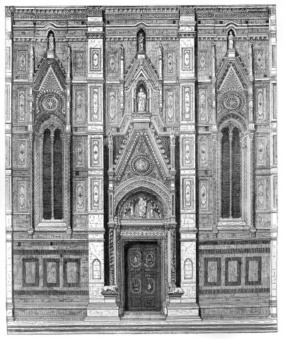 De canonieke poort van de Basiliek van Santa Maria del Fiore, Florence, Italië, 1882 door Unbekannt