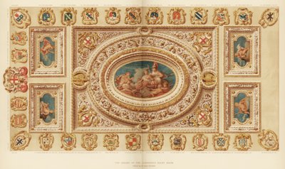 Het plafond van de Aldermens Court Room, Guildhall, City of London, 18e eeuw 1886 door Unbekannt