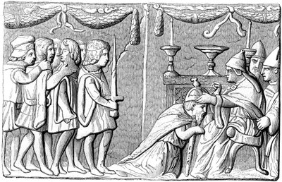 De kroning van keizer Sigismund 1368-1437 door paus Eugenius IV, 15e eeuw 1849 door Unbekannt