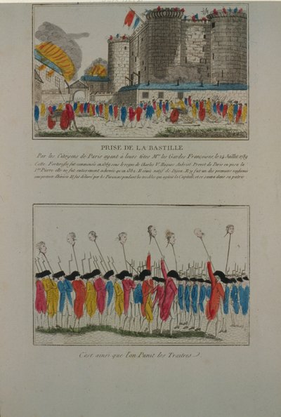 De sloop van de Bastille, 14 juli 1789, 1789 door Unbekannt