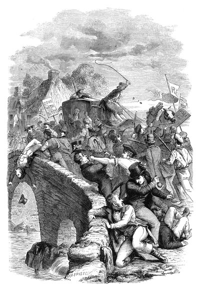 De verkiezingsrellen in Hawick, Scottish Borders, 1837 ca. 1895 door Unbekannt