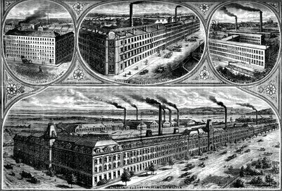 De fabrieken van de Singer Manufacturing Company, ca. 1880 door Unbekannt