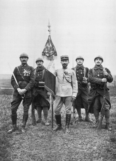 De vlag van het Regiment de Marche, van het Franse Vreemdelingenlegioen door Unbekannt