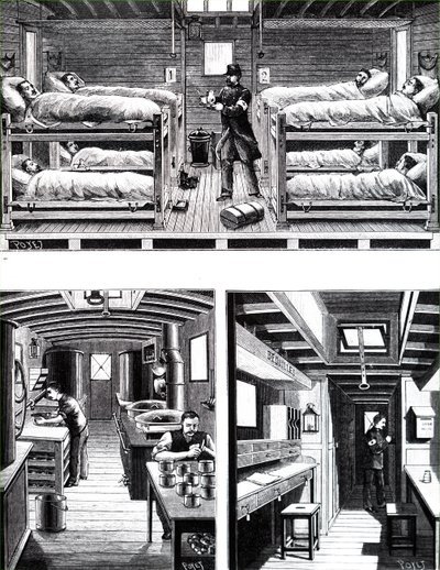Het interieur van een Franse militaire hospitaaltrein door Unbekannt