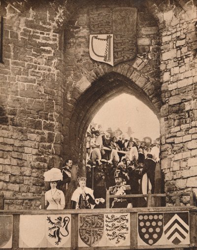 De investituur van de Prins van Wales in Caernarvon Castle door Unbekannt