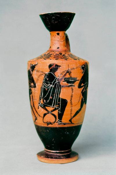 De tovenares Circe afgebeeld op een keramische vaas met zwarte figuren. Oud Griekenland 5e - 4e eeuw v.Chr. door Unbekannt