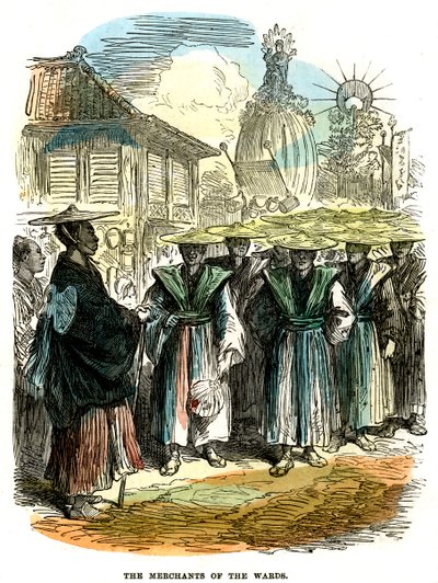 De kooplieden van de wijk, Nieuwjaarsfestivalprocessie in Yokohama, Japan, 1872 door Unbekannt