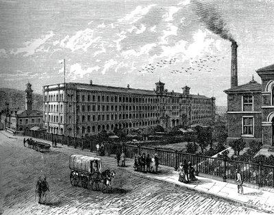 De molen in Saltaire door Unbekannt