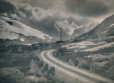 De bergweg Grotli - Stryn, 1914 door Unbekannt