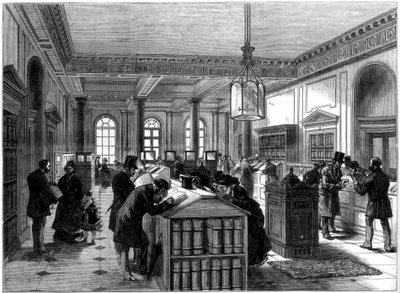 Het nieuwe testamentenregisterkantoor, Somerset House, Londen, 1875 door Unbekannt