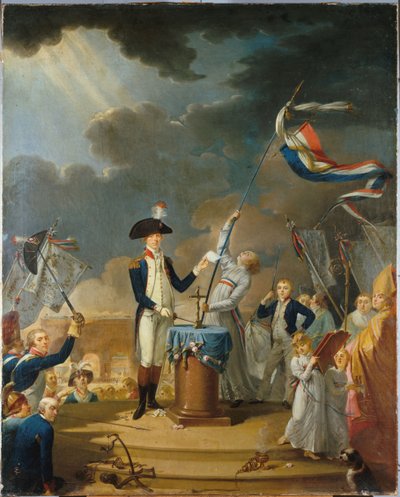 De eed van La Fayette op het Festival van de Federatie, 14 juli 1790, 1791 door Unbekannt