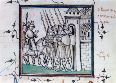 De terugkeer van Karel VI van Frankrijk na de Slag bij Roosebeke, 1382, 14e-15e eeuw door Unbekannt