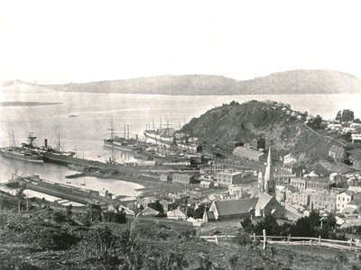 De stad en de haven, Port Chalmers, Nieuw-Zeeland, 1895 door Unbekannt